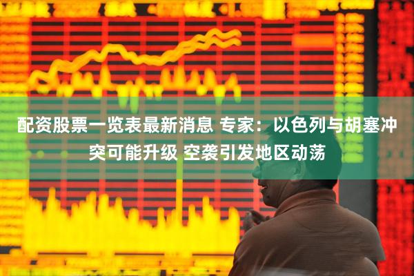 配资股票一览表最新消息 专家：以色列与胡塞冲突可能升级 空袭引发地区动荡